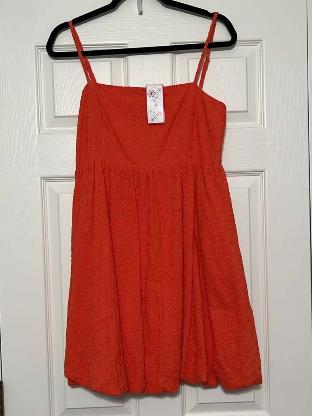 Joy Joy NWT Size Medium Orange You Glad Bubble/Balloon Dress $200 msrp J